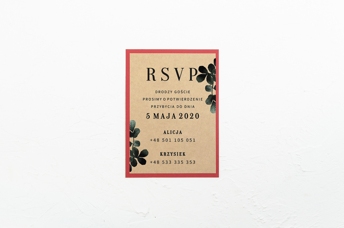 Dodatki ślubne RSVP do BOHO Czerwone&Eco - Róża piżmowa