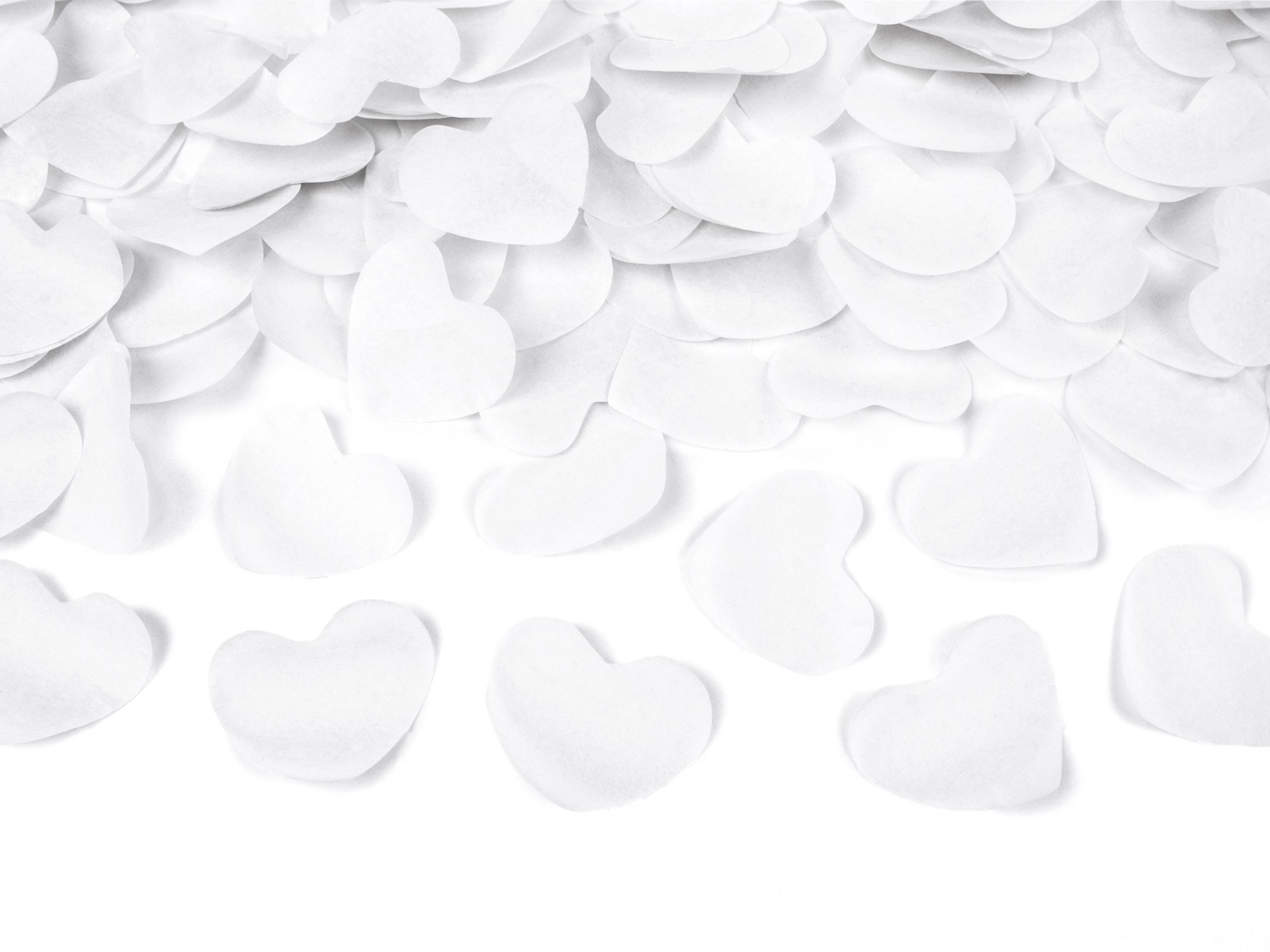 Dekoracje sali weselnej Strzelające konfetti - Białe serca