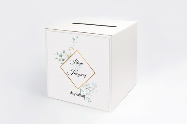 Dekoracje sali weselnej Personalizowane pudełko na koperty - Botaniczne - Subtelne
