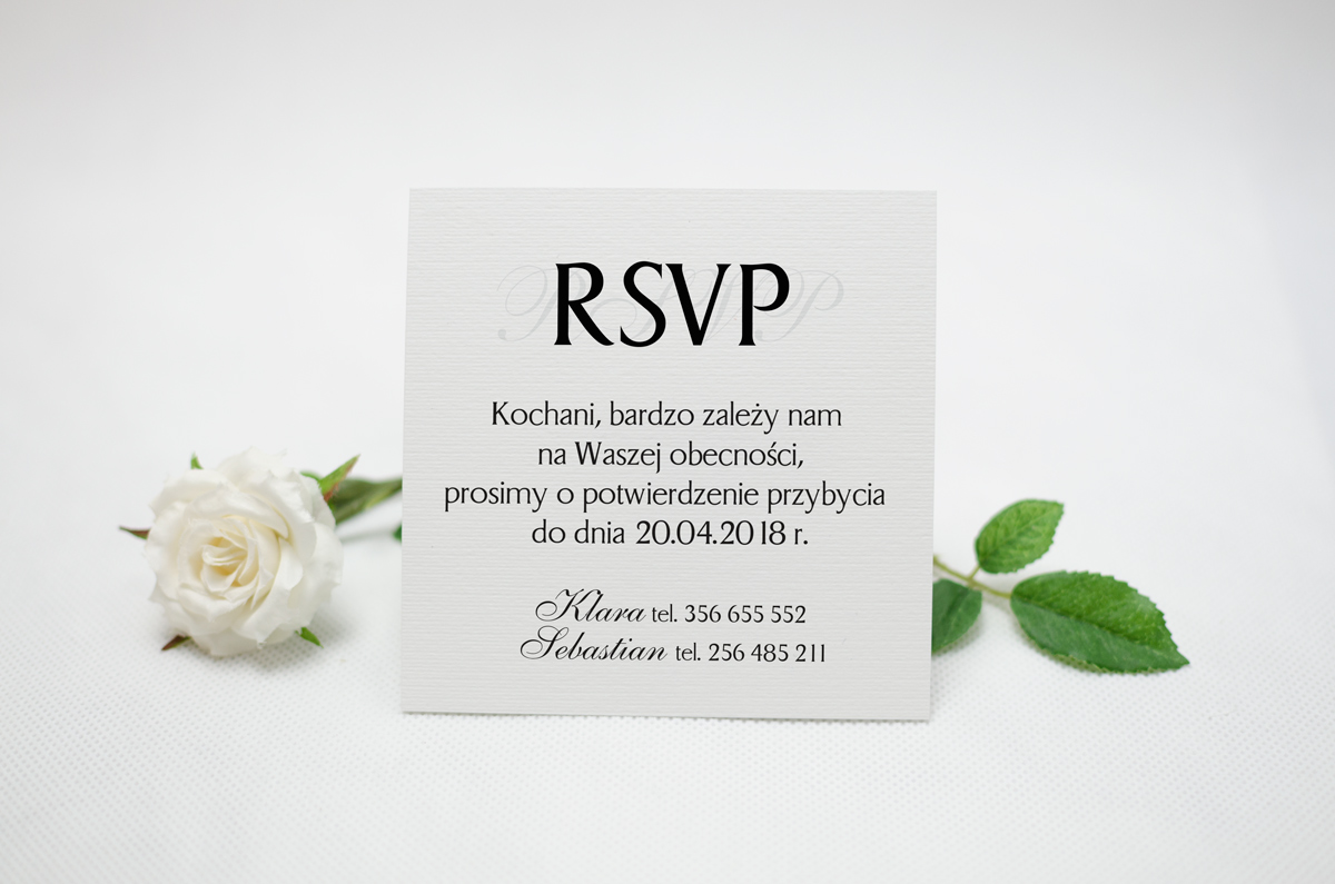 wkładka do zaproszeń ślubnych rsvp