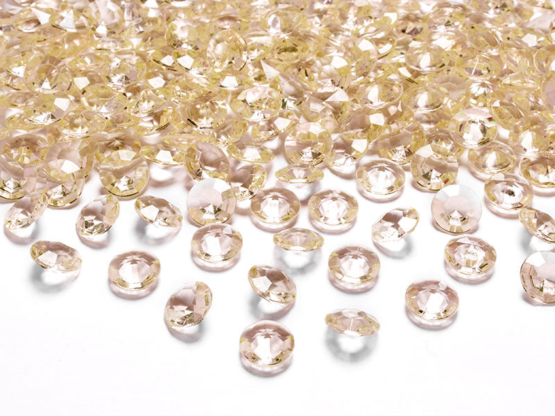 Dekoracje sali weselnej Diamentowe konfetti, złoty, 12mm (1 op. / 100 szt.)