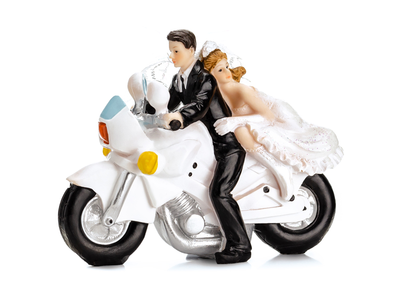 Dodatki ślubne Figurka Para Młoda na motorze, 11,5cm
