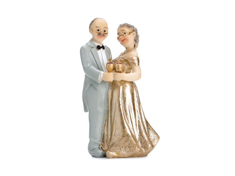 Dodatki ślubne Figurka Złote Gody,12cm